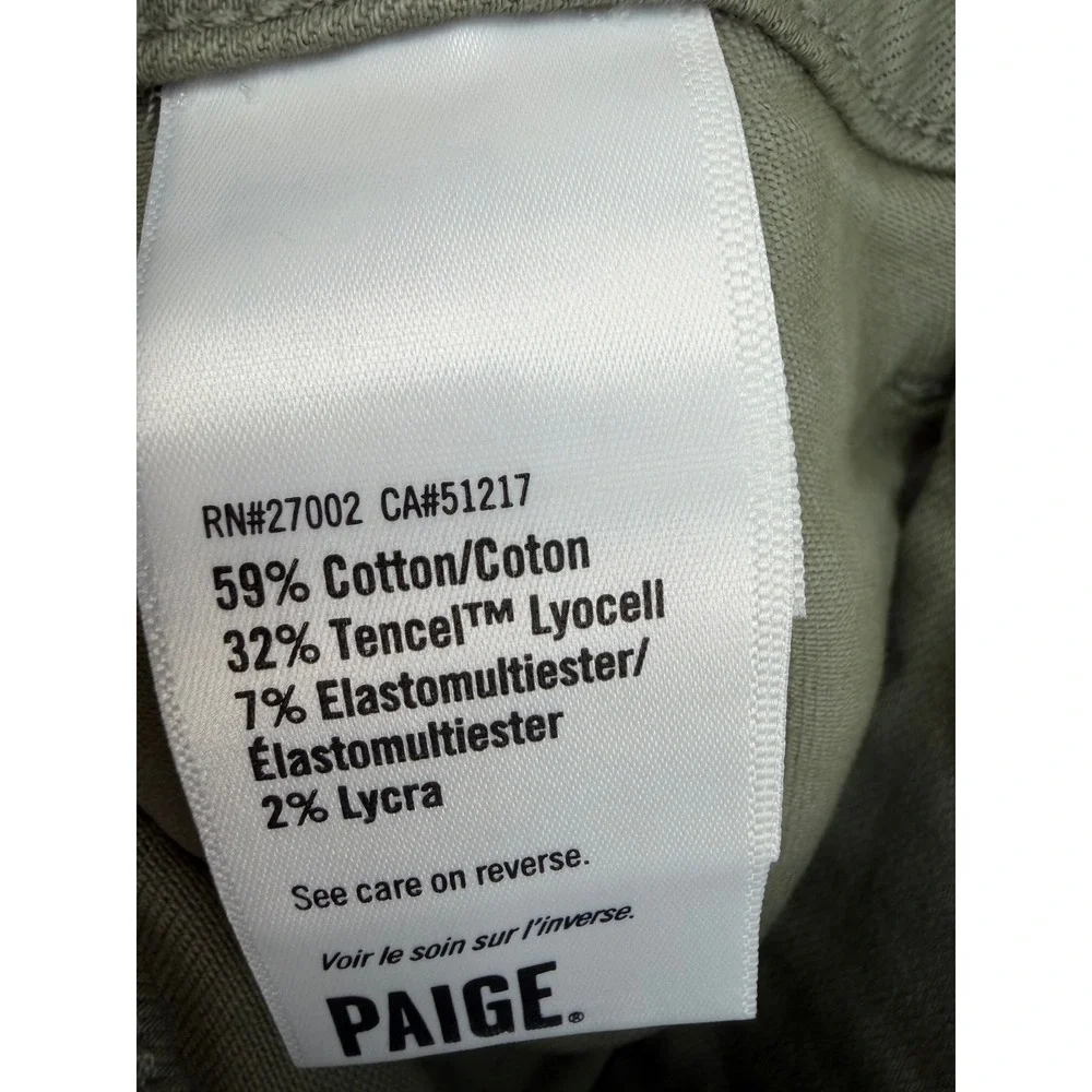 Paige Fallon Short Vintage Oak Moss Green Utility High‎ Rise Denim Shorts 25 NEW